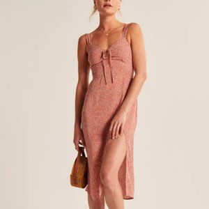 Abercrombie & Fitch Cinch Front Midi Dress